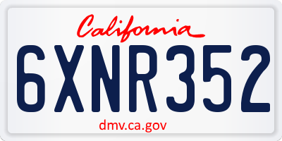CA license plate 6XNR352