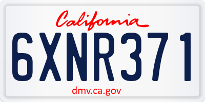 CA license plate 6XNR371