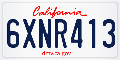 CA license plate 6XNR413