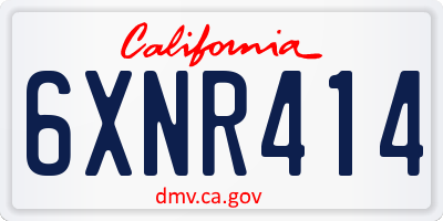 CA license plate 6XNR414