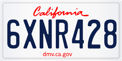 CA license plate 6XNR428