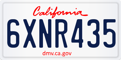 CA license plate 6XNR435