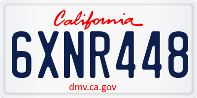 CA license plate 6XNR448