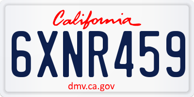 CA license plate 6XNR459