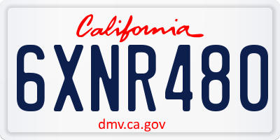 CA license plate 6XNR480