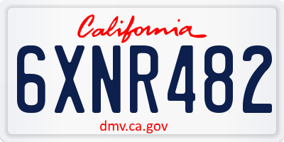 CA license plate 6XNR482