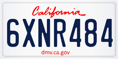 CA license plate 6XNR484