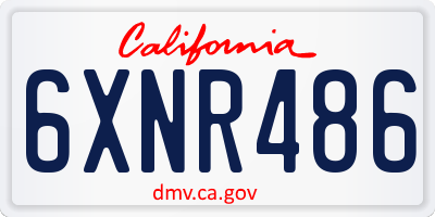 CA license plate 6XNR486