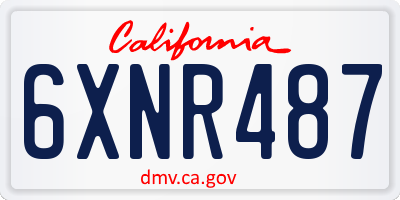 CA license plate 6XNR487