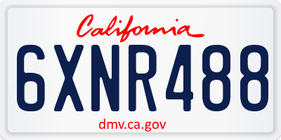 CA license plate 6XNR488