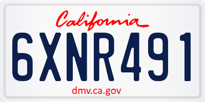 CA license plate 6XNR491