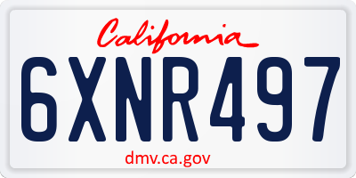 CA license plate 6XNR497