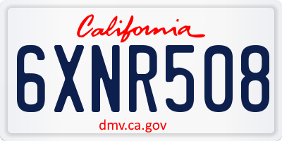 CA license plate 6XNR508