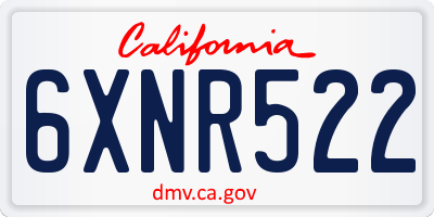 CA license plate 6XNR522