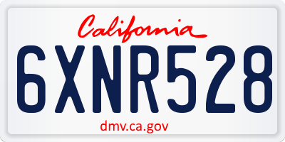 CA license plate 6XNR528