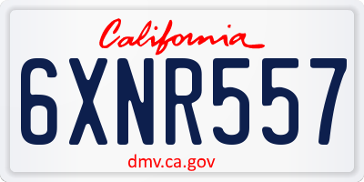 CA license plate 6XNR557