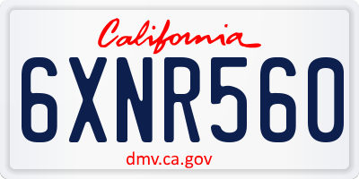 CA license plate 6XNR560