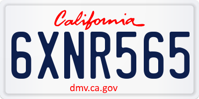CA license plate 6XNR565