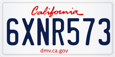 CA license plate 6XNR573