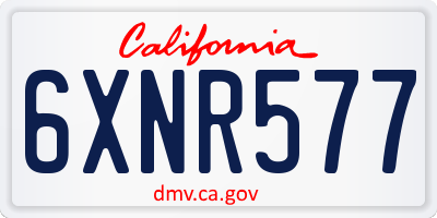 CA license plate 6XNR577