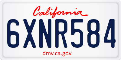 CA license plate 6XNR584