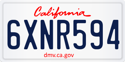 CA license plate 6XNR594