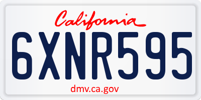 CA license plate 6XNR595