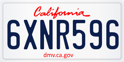 CA license plate 6XNR596