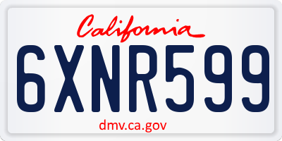 CA license plate 6XNR599