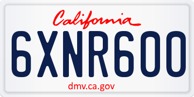 CA license plate 6XNR600
