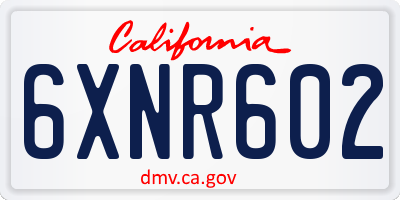 CA license plate 6XNR602