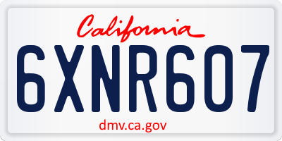 CA license plate 6XNR607