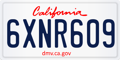 CA license plate 6XNR609