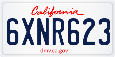 CA license plate 6XNR623