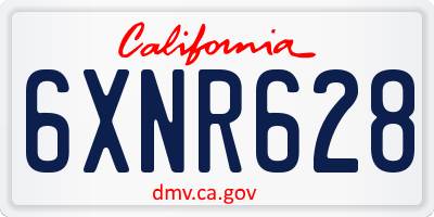 CA license plate 6XNR628
