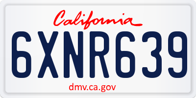 CA license plate 6XNR639