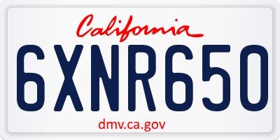 CA license plate 6XNR650