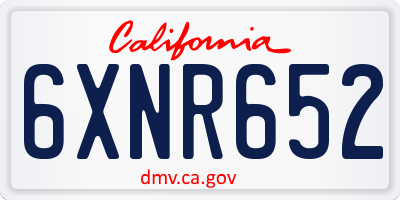 CA license plate 6XNR652