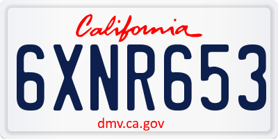 CA license plate 6XNR653