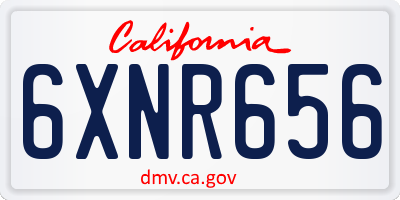 CA license plate 6XNR656