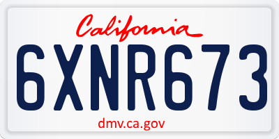 CA license plate 6XNR673