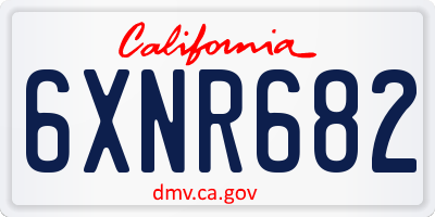 CA license plate 6XNR682