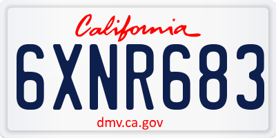 CA license plate 6XNR683