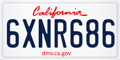 CA license plate 6XNR686