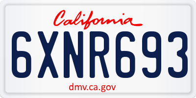CA license plate 6XNR693