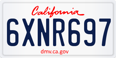 CA license plate 6XNR697