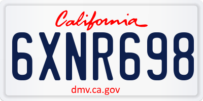 CA license plate 6XNR698