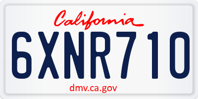 CA license plate 6XNR710