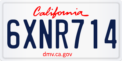 CA license plate 6XNR714