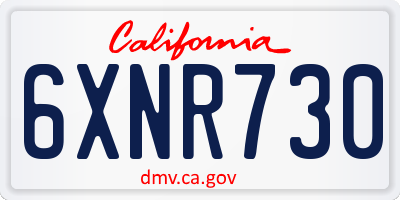 CA license plate 6XNR730
